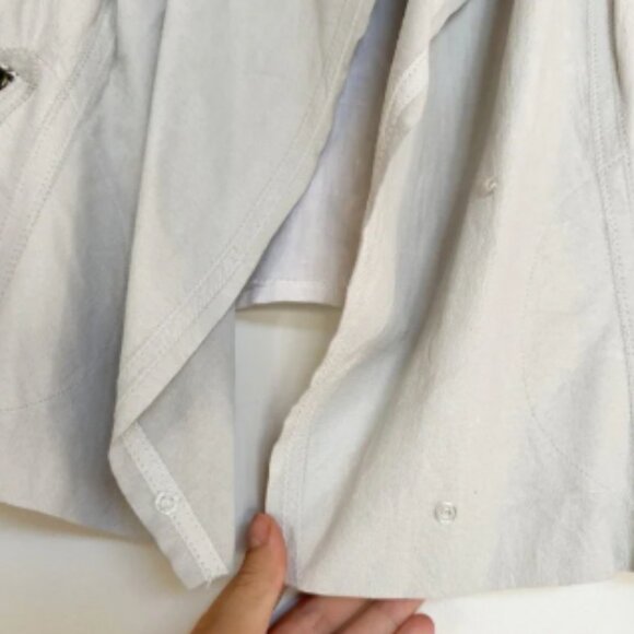 illia Leather and Linen Jacket Ivory Size Small - Picture 6 of 6